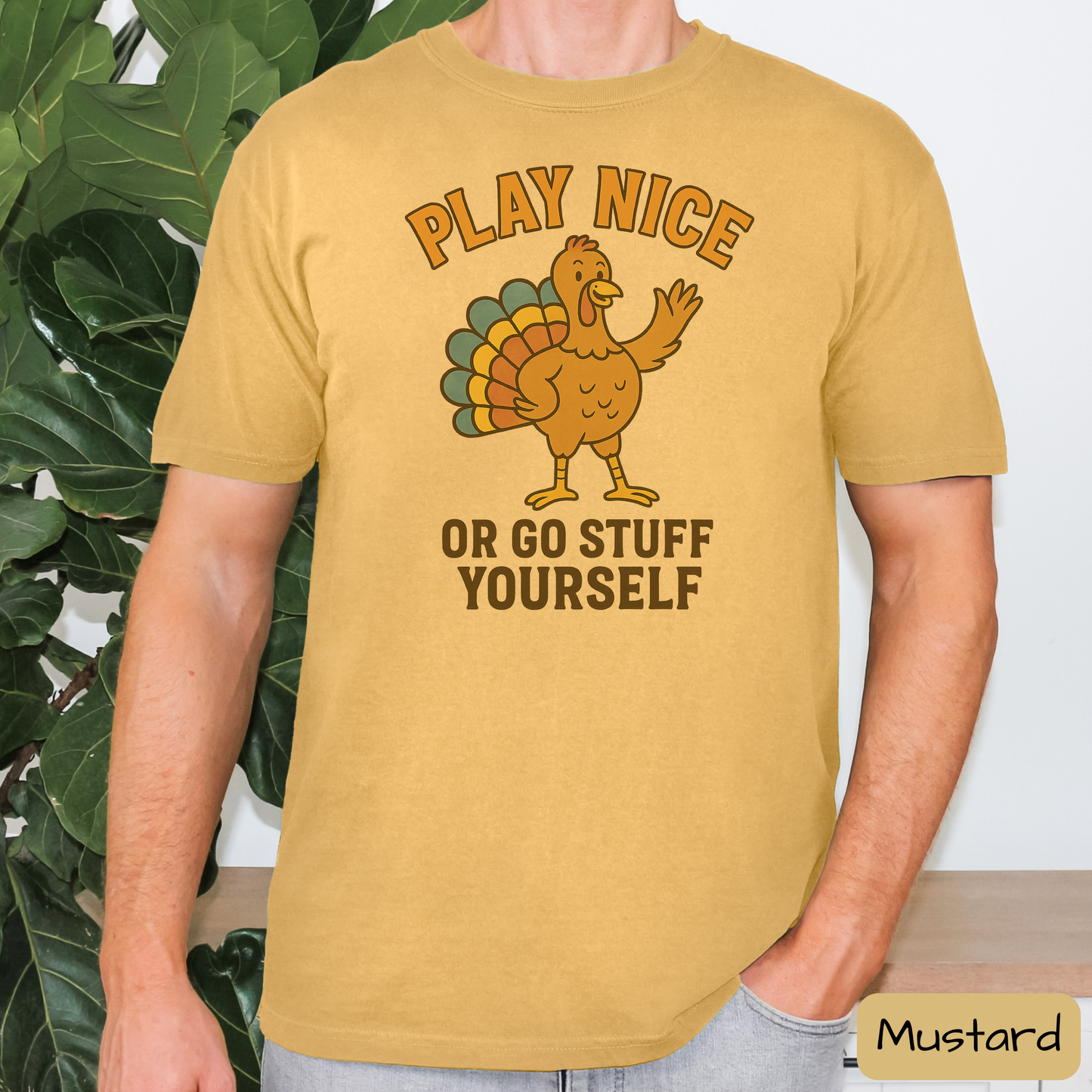 Play Nice Or Go Stuff Yourself Shirt – Funny Thanksgiving Tee for Adults, Trending T-Shirt
