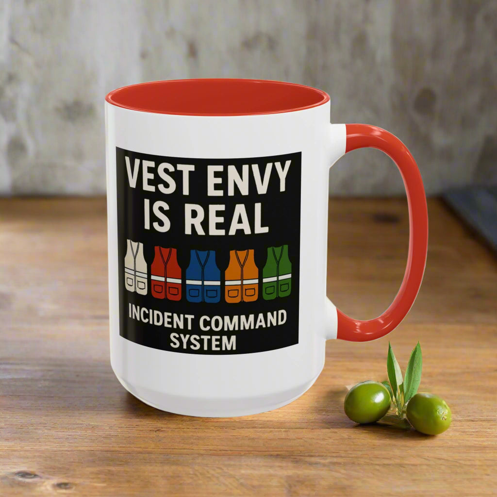 Vest Envy Is Real, Funny ICS Mug for Emergency Responders, Incident Command System Coffee Cup Gift, I.C.S.