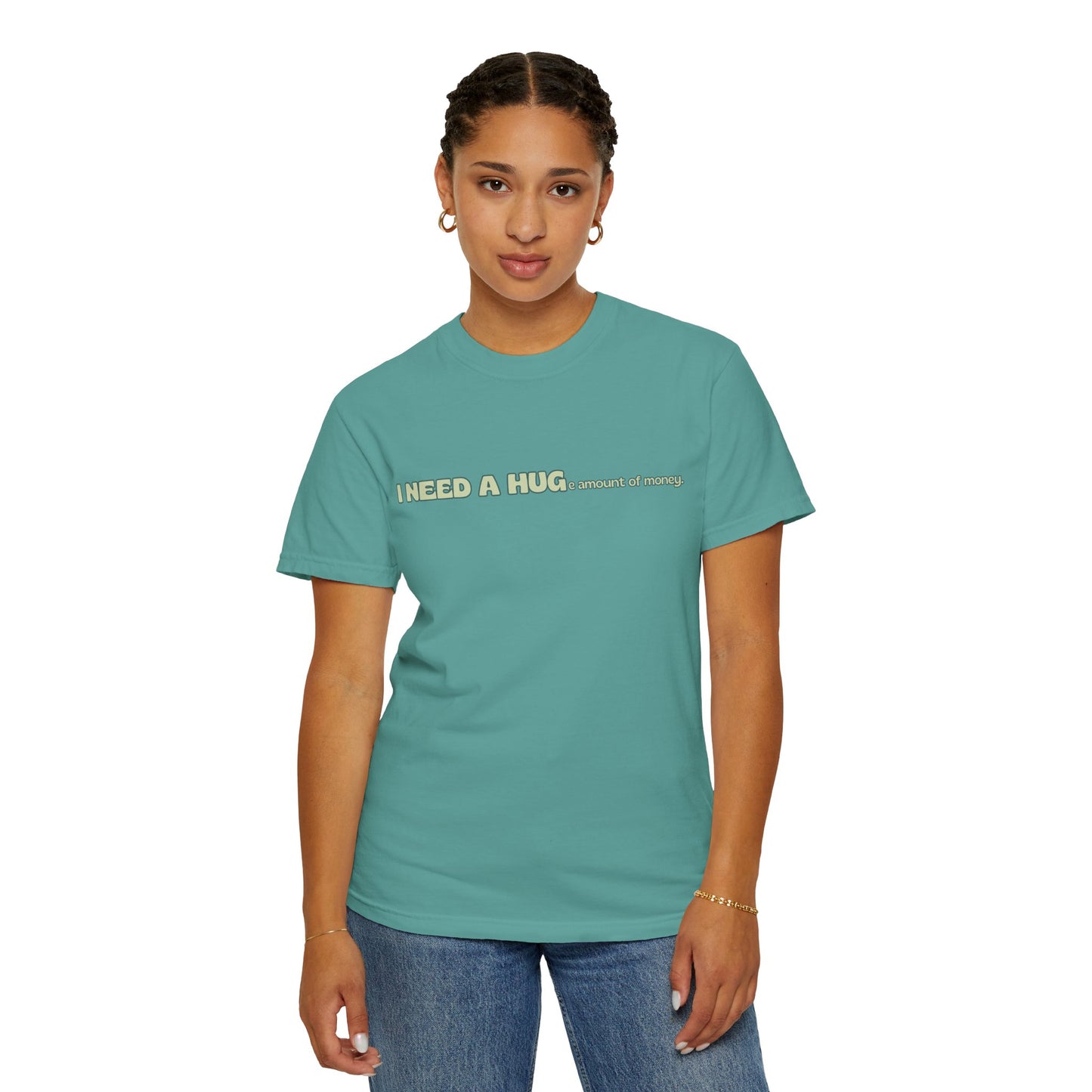 Hugs & Money, Funny T-shirt for adults, Sarcastic Graphic Tee, Perfect Gift for Hustlers & Introverts, Feel Good Tee