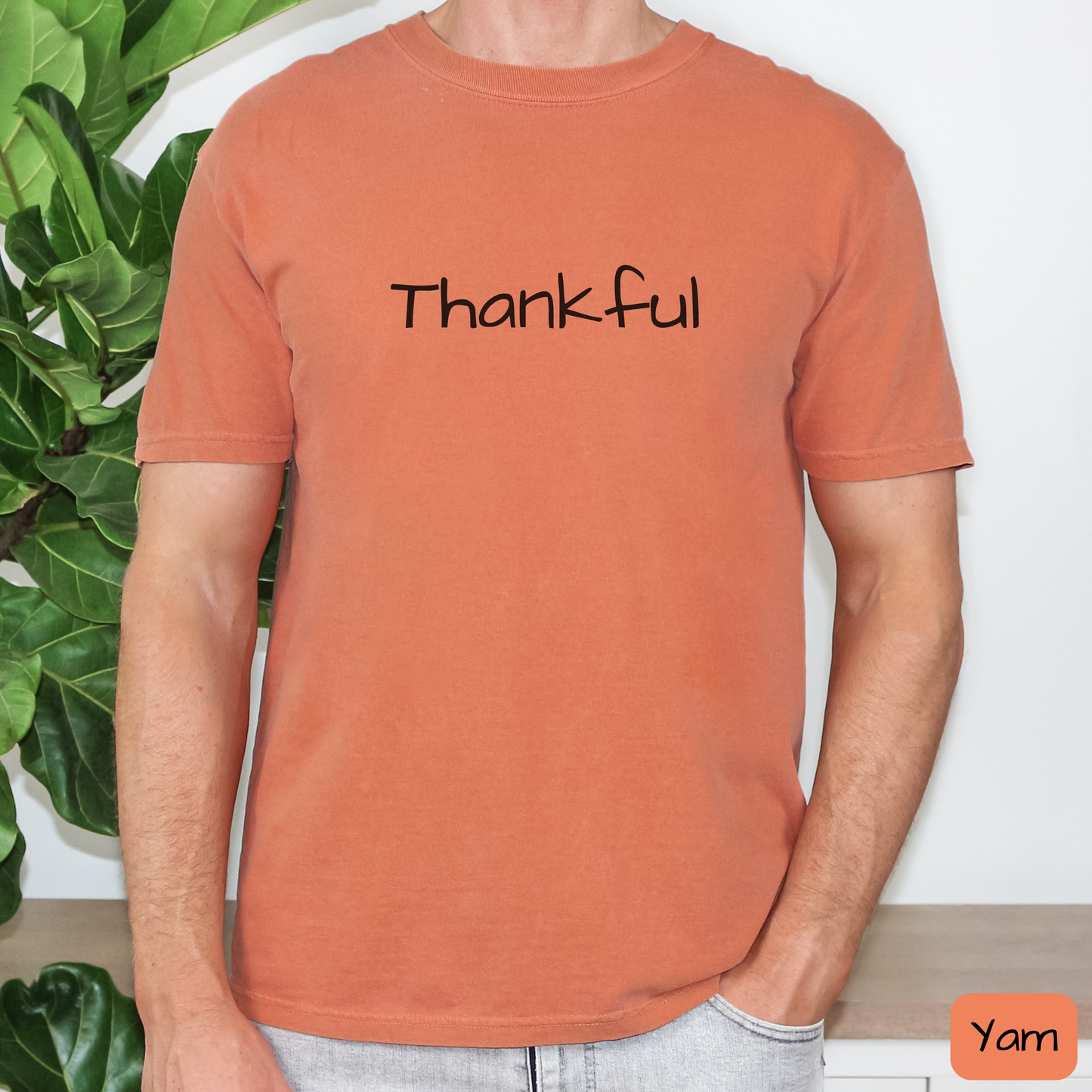 Minimal Thankful Shirt, Simple Thanksgiving Graphic Tee, Trending T-Shirt