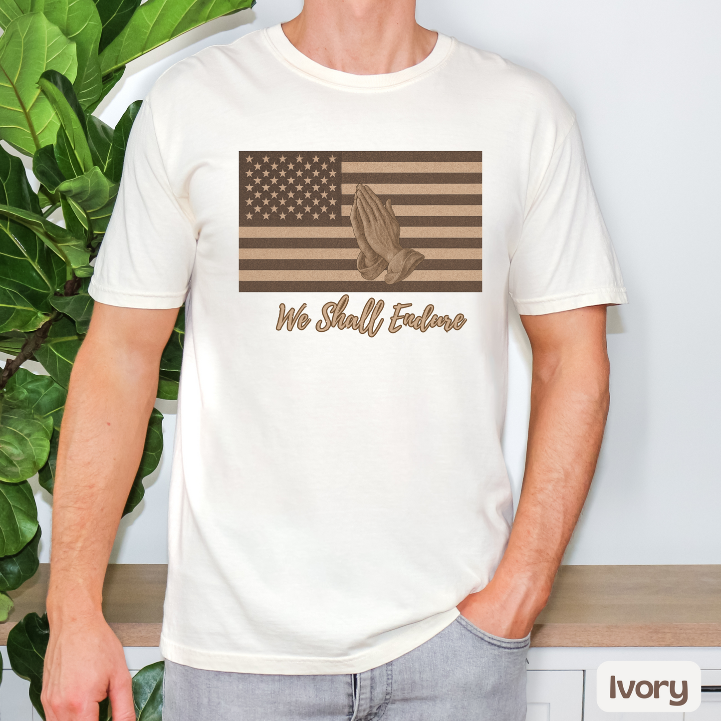 Patriotic Payer Shirt, American Flag Tee, Faith & Resilience T-Shirt, We Shall Endure, Independence Day Gift, US Flag, Freedom, Gift for Him & Patriots, Trending Tee