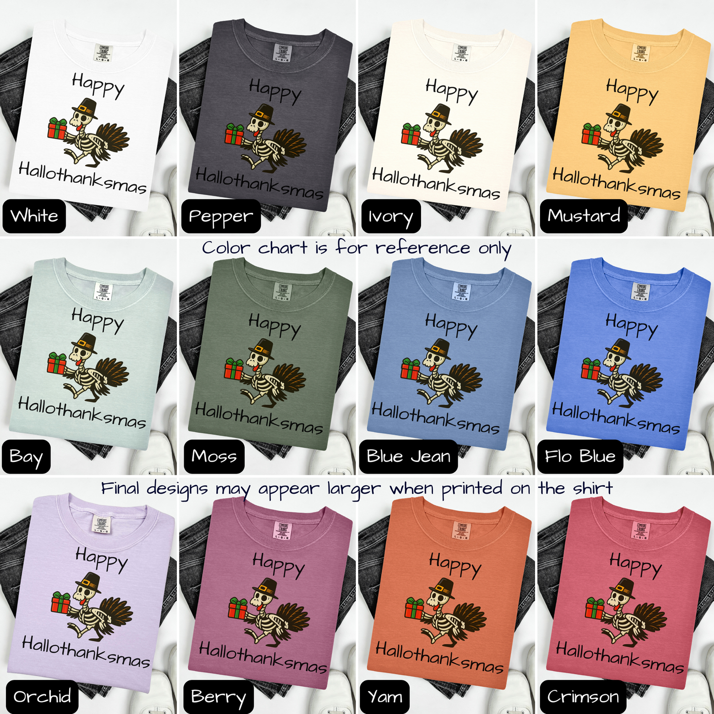 Happy Hallothanksmas Shirt: Funny Holiday Mashup Tee, Halloween, Thanksgiving, Christmas, Trending Tee