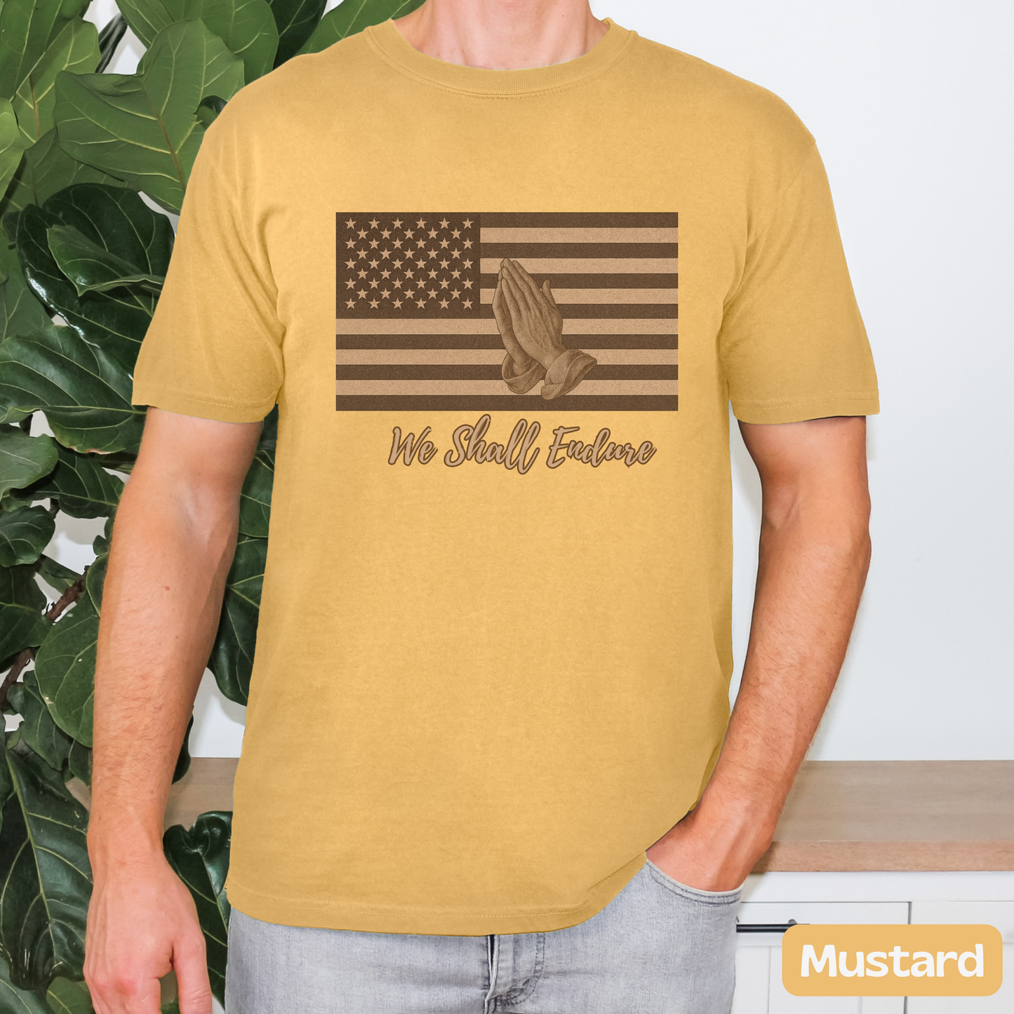 Patriotic Payer Shirt, American Flag Tee, Faith & Resilience T-Shirt, We Shall Endure, Independence Day Gift, US Flag, Freedom, Gift for Him & Patriots, Trending Tee