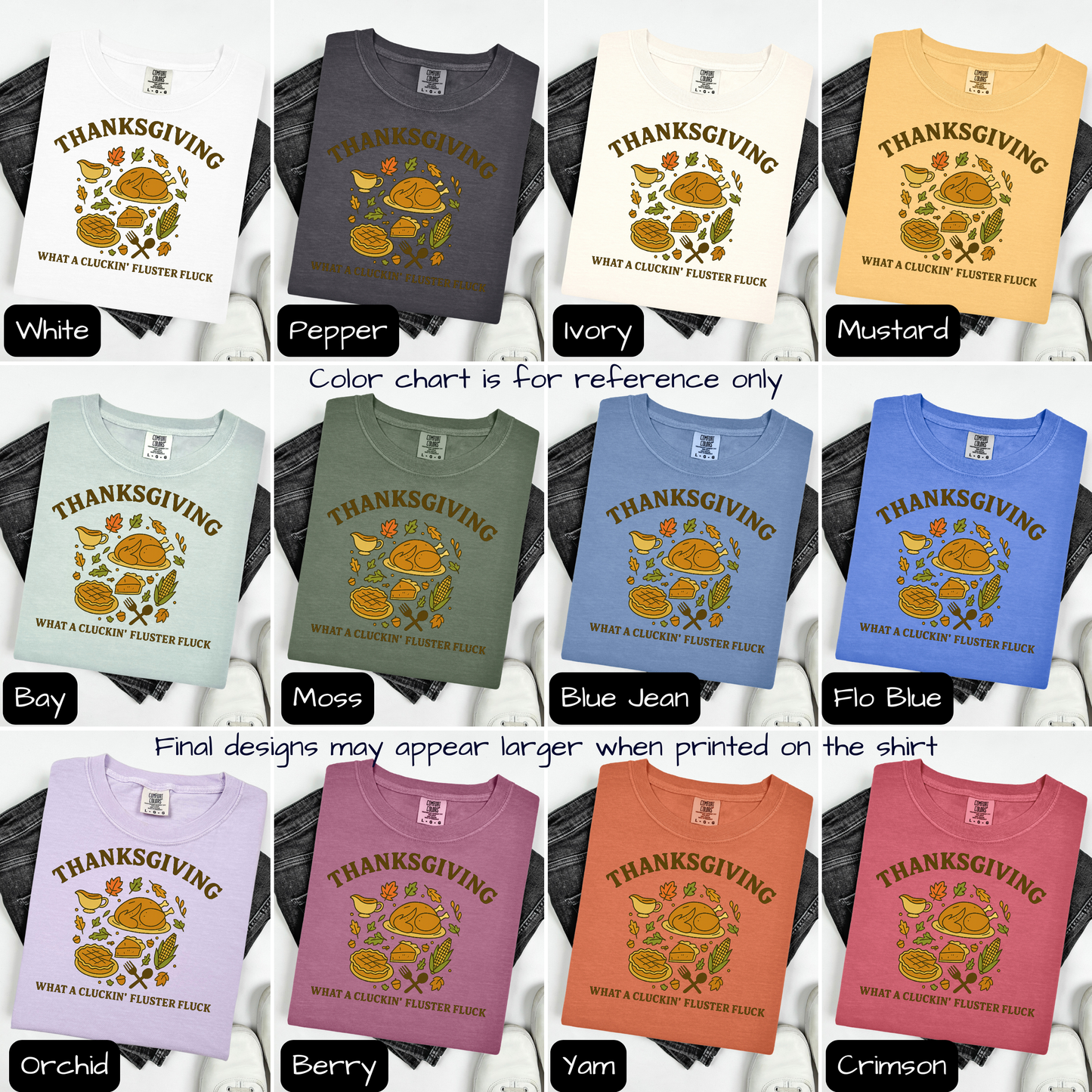 Funny Thanksgiving Shirt, What a Cluckin' Fluster Fluck, Family Feast Tee, Trending T-Shirt