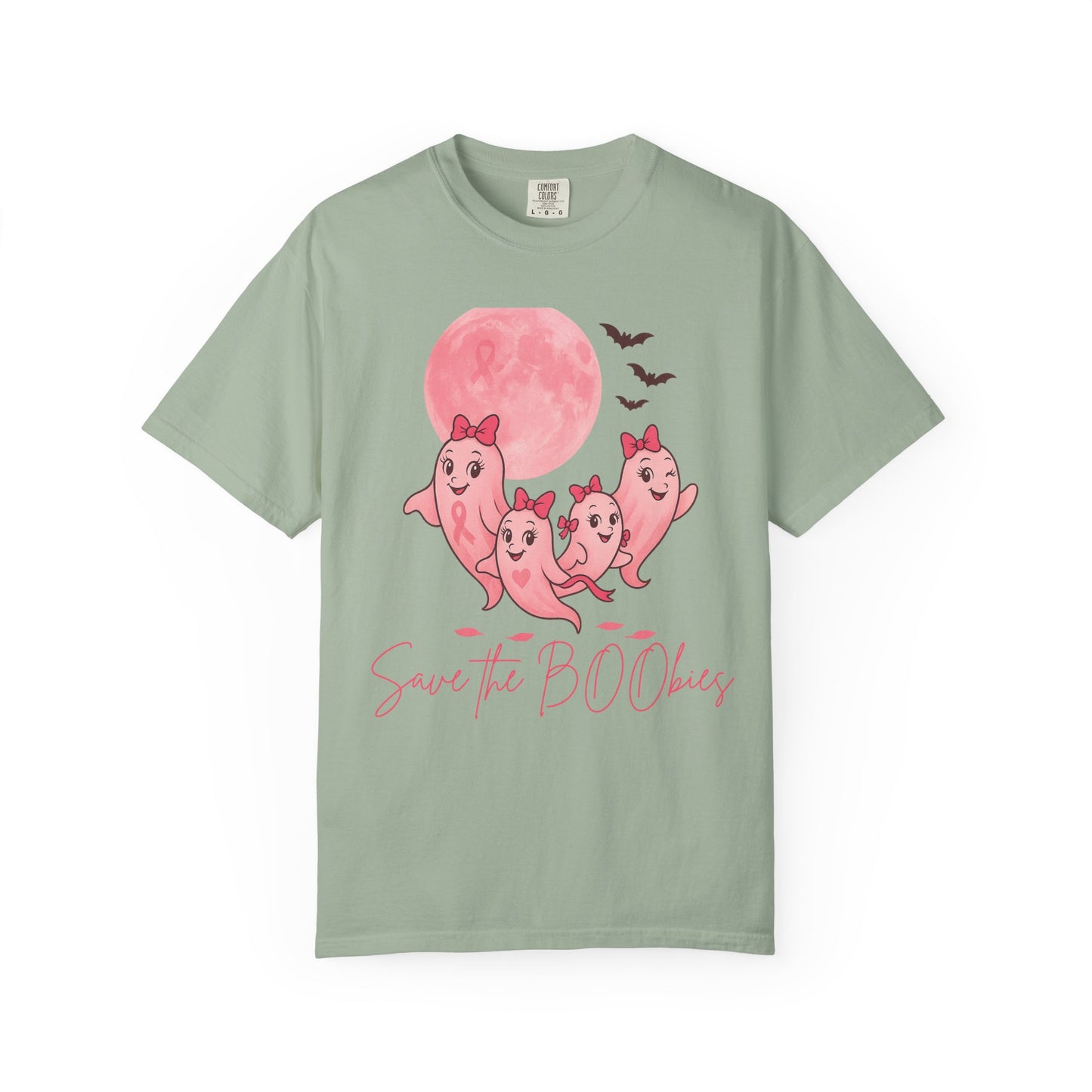 Save the BOObies Ghost Tee for Halloween, Funny Breast Cancer Awareness Shirt, Pink Ribbon, Halloween Vibes, Cancer Support Shirt