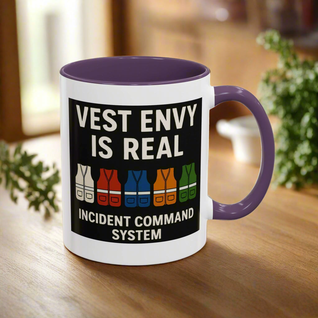 Vest Envy Is Real, Funny ICS Mug for Emergency Responders, Incident Command System Coffee Cup Gift, I.C.S.