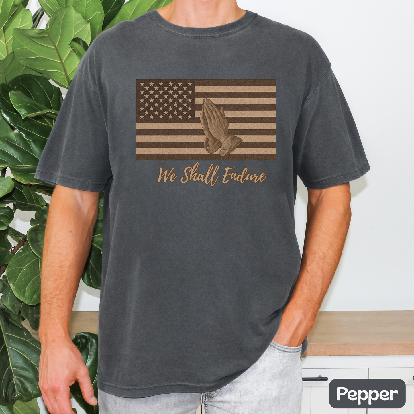 Patriotic Payer Shirt, American Flag Tee, Faith & Resilience T-Shirt, We Shall Endure, Independence Day Gift, US Flag, Freedom, Gift for Him & Patriots, Trending Tee