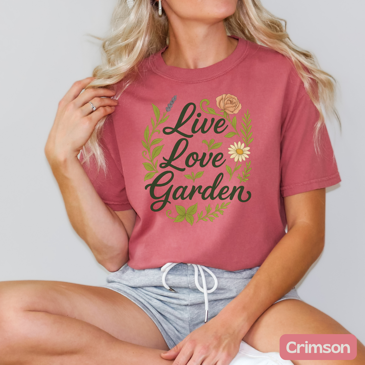 Live Love Garden Shirt | Cute Gardening Tee for Plant Lovers | Flower and Herb Graphic T-Shirt, Gardening Gift for Women, Feel Good