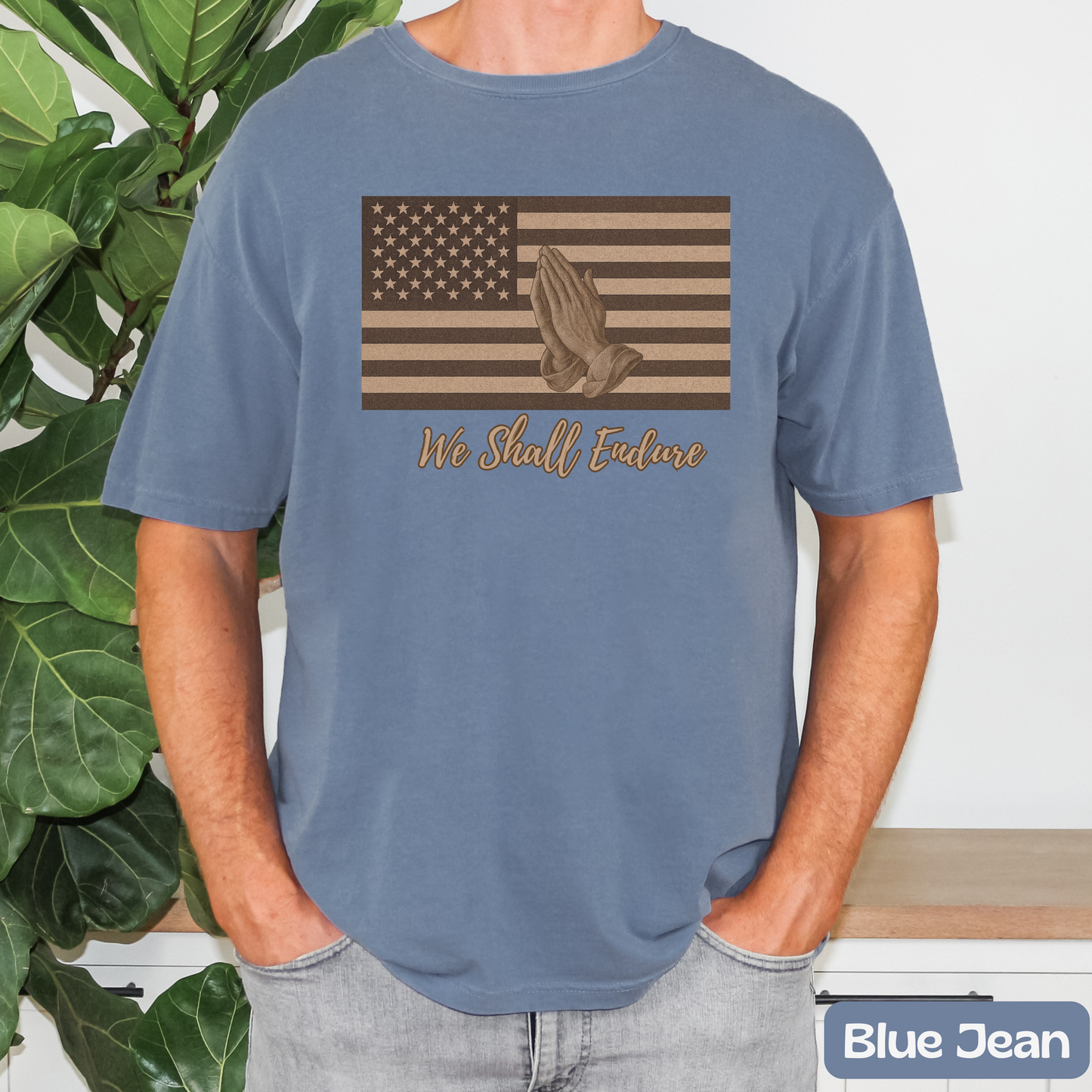 Patriotic Payer Shirt, American Flag Tee, Faith & Resilience T-Shirt, We Shall Endure, Independence Day Gift, US Flag, Freedom, Gift for Him & Patriots, Trending Tee