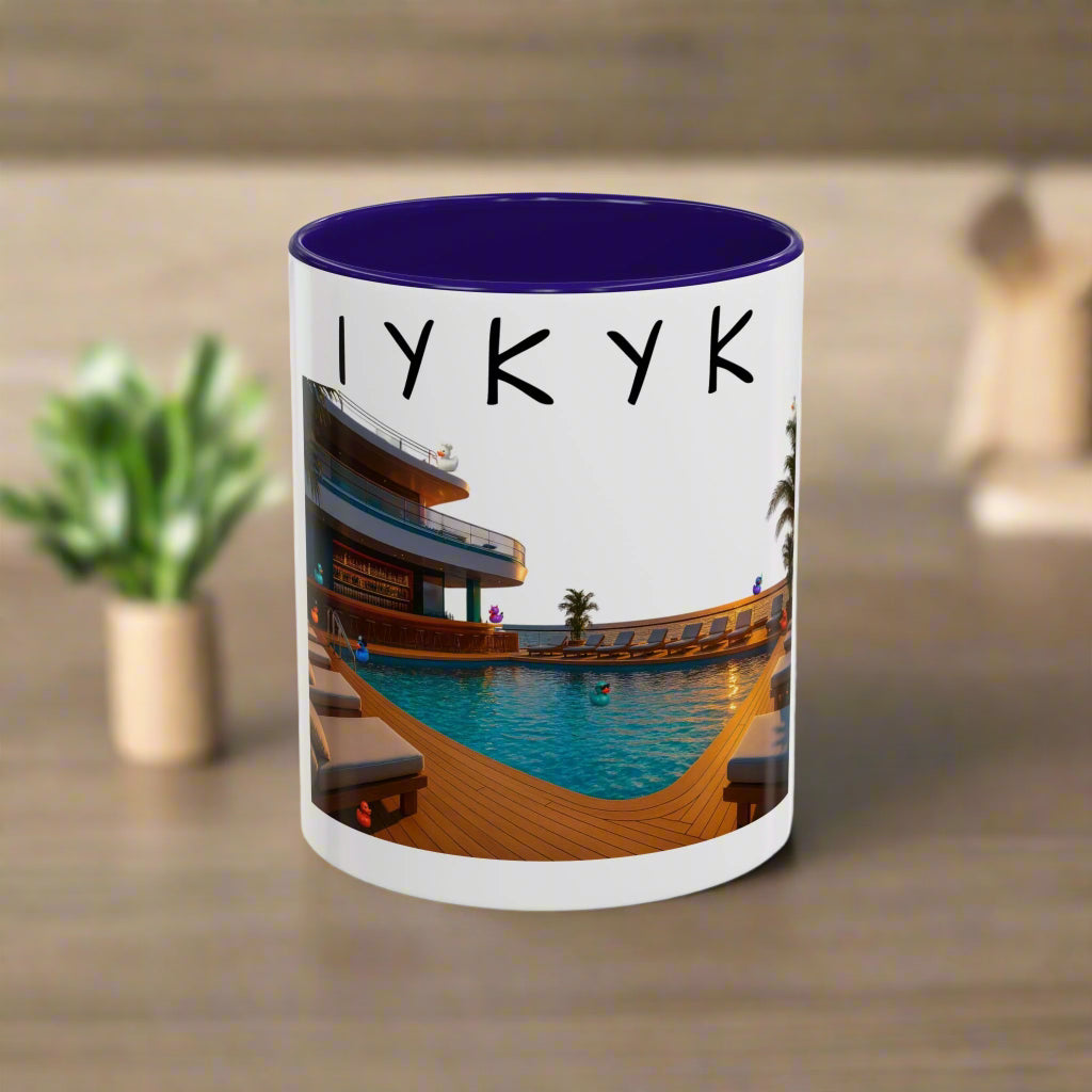 IYKYK Hidden Ducks Cruise Mug, Pool Deck, Funny Conversation Starter Coffee Cup for Cruise Fans Colorful Mugs (11oz, 15oz)
