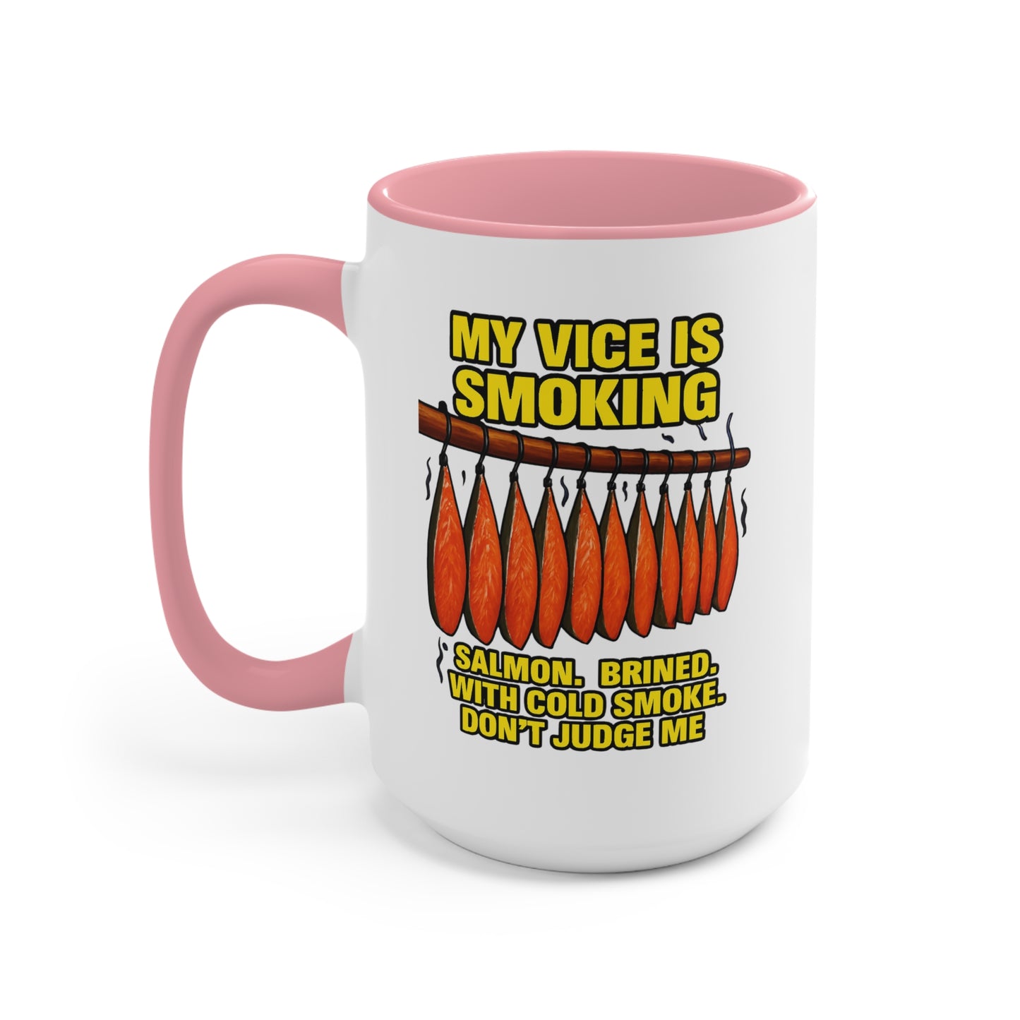 Dual Image Smoky Vice Accent Mugs, Fun Coffee Cup, Gift for Smokers, Kitchen Decor, Fishing Enthusiasts Mug, Quirky Drinkware Alaska Meme Series