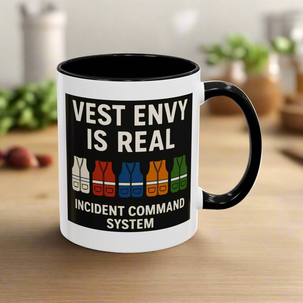 Vest Envy Is Real, Funny ICS Mug for Emergency Responders, Incident Command System Coffee Cup Gift, I.C.S.
