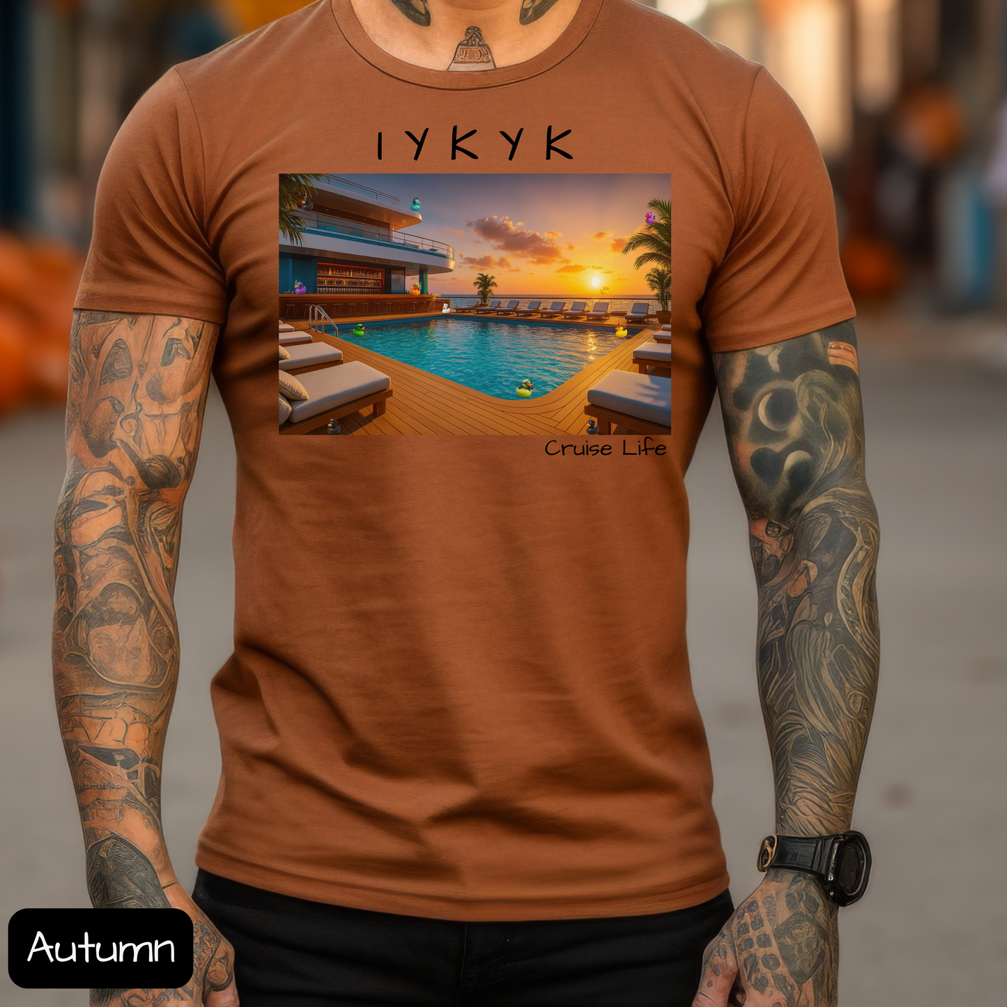 IYKYK Cruise Life Shirt with Hidden Ducks, Pool Deck, Funny Conversation Starter Tee for Travelers & Cruisers