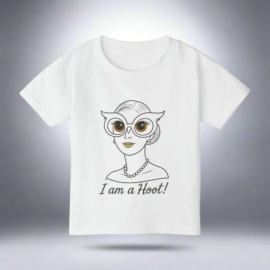 I Am a Hoot Kids Shirt | Funny Owl Glasses Youth Tee | Cute Retro Graphic Shirt for Book Lovers and Little Readers Feel Good