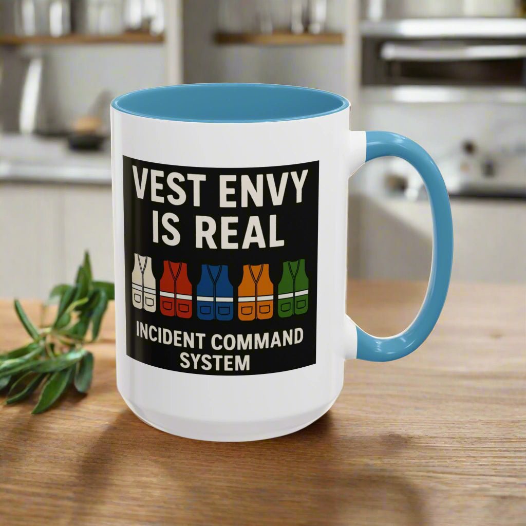 Vest Envy Is Real, Funny ICS Mug for Emergency Responders, Incident Command System Coffee Cup Gift, I.C.S.