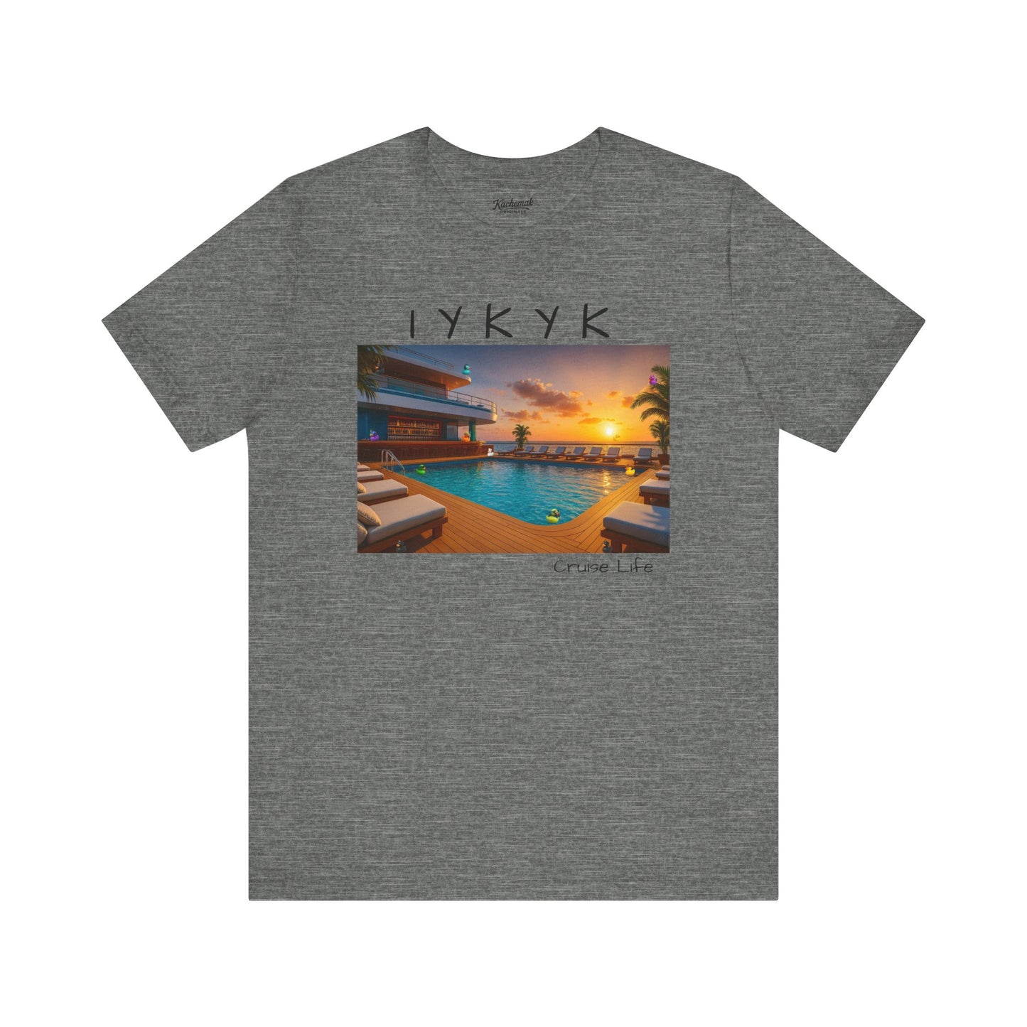 IYKYK Cruise Life Shirt with Hidden Ducks, Pool Deck, Funny Conversation Starter Tee for Travelers & Cruisers
