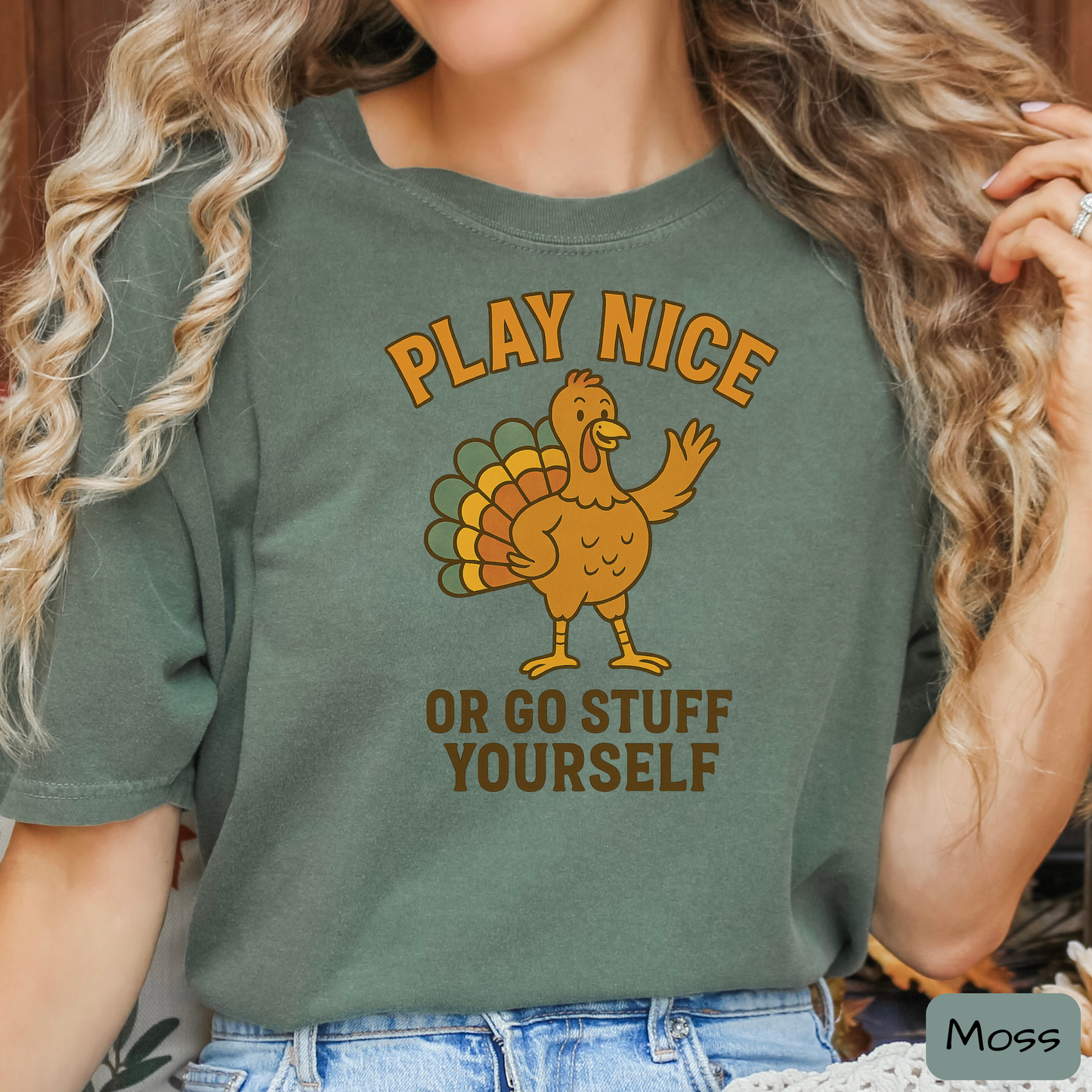 Play Nice Or Go Stuff Yourself Shirt – Funny Thanksgiving Tee for Adults, Trending T-Shirt
