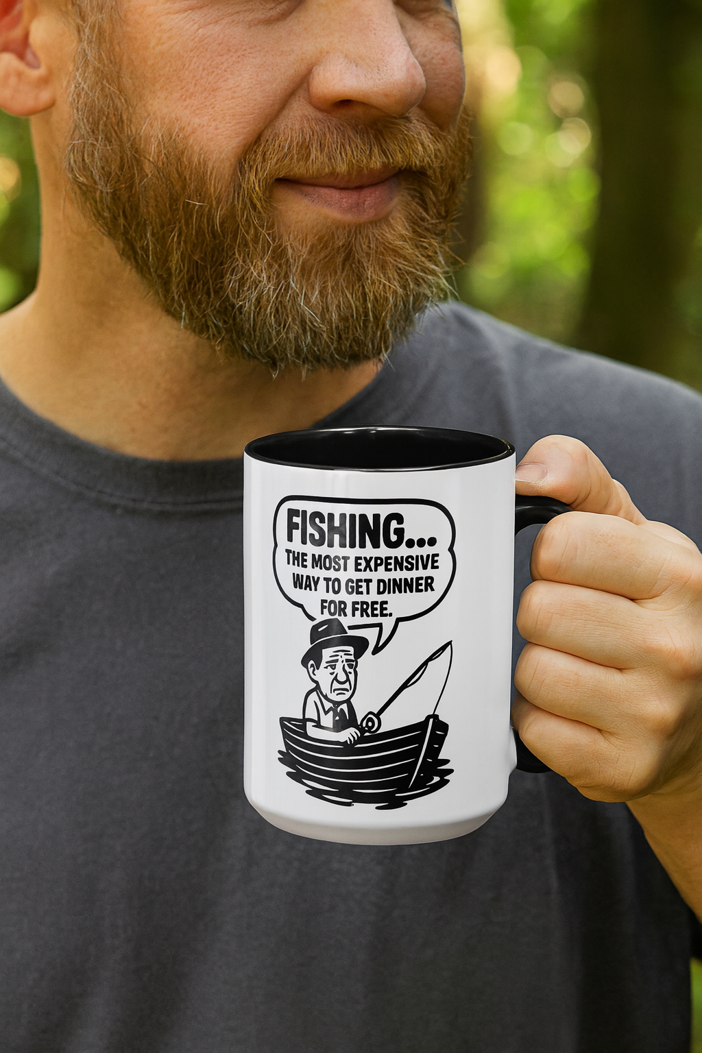 Humorous Fishing Mug - Perfect Gift for Anglers, Coffee Lovers, Father's Day, Unique Kitchen Decor, Fishing Quotes, Fishing is Life