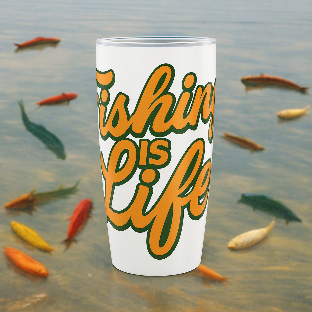 Fishing is Life Tumbler 20oz | Perfect for Outdoors, Sport Fishing, Summer Themes, Unique Gift for Fishing Lovers, Durable Travel Mug