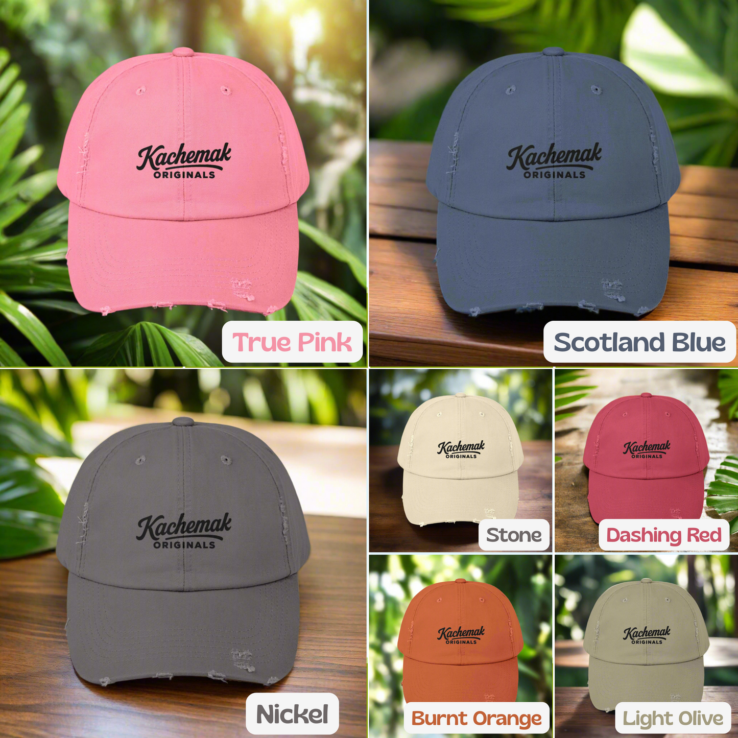 KO Distressed Cap, Bold Colors for Outdoor Lovers & Adventurers, Unique Cap & Gift, KO Select
