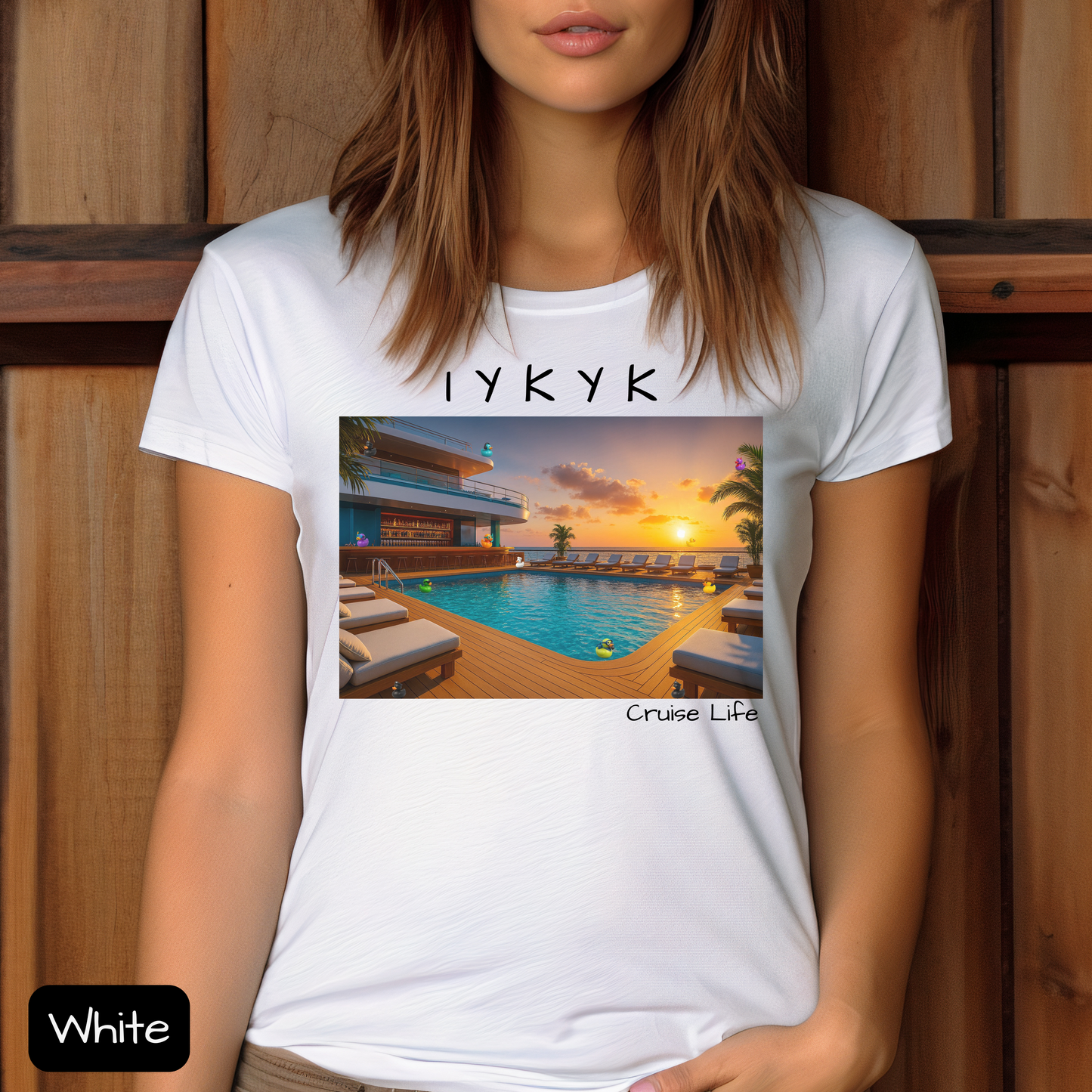 IYKYK Cruise Life Shirt with Hidden Ducks, Pool Deck, Funny Conversation Starter Tee for Travelers & Cruisers