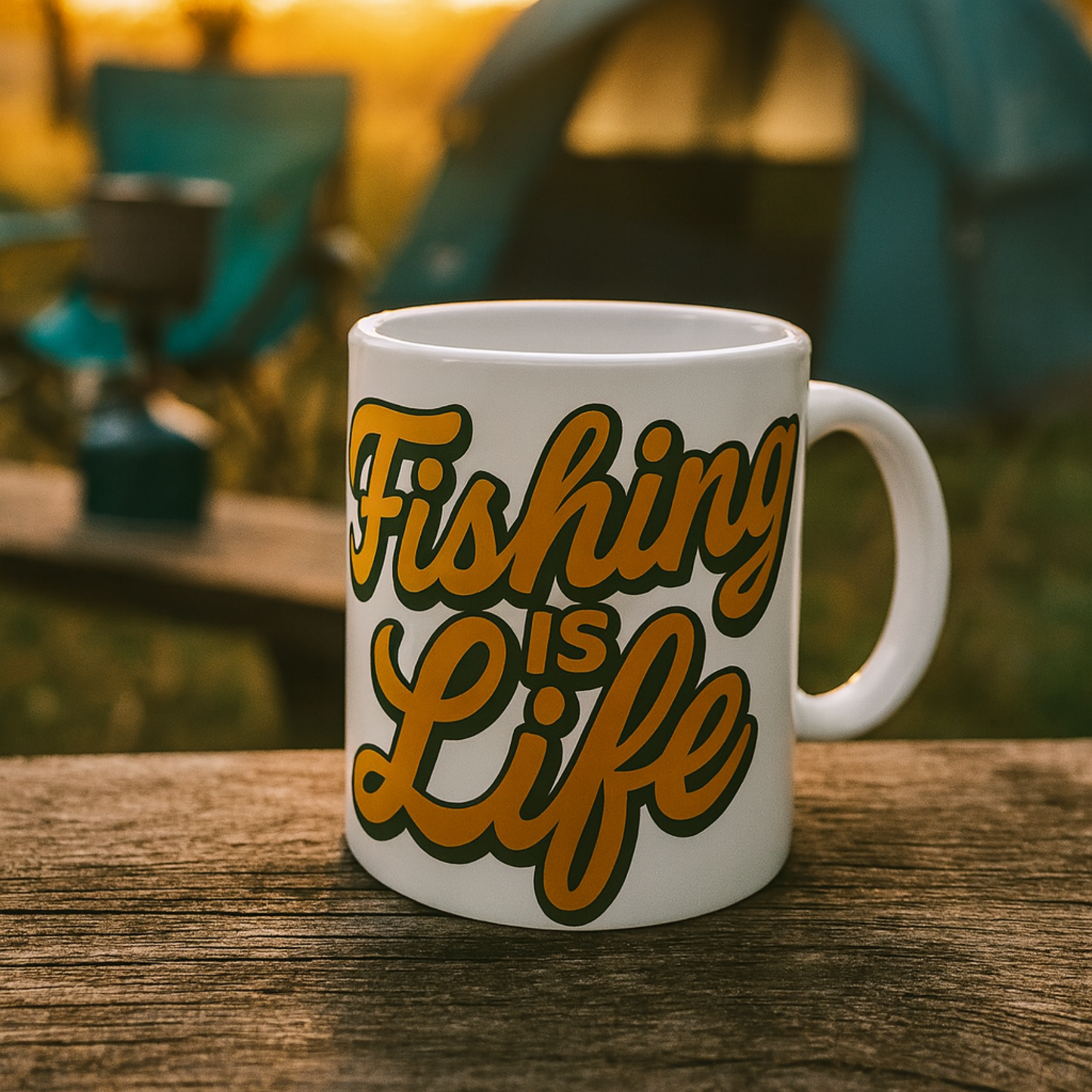 Fishing Is Life Coffee Mug – Perfect for Anglers, Unique Gift for Fishing Lovers, Campfire and Outdoor Adventures
