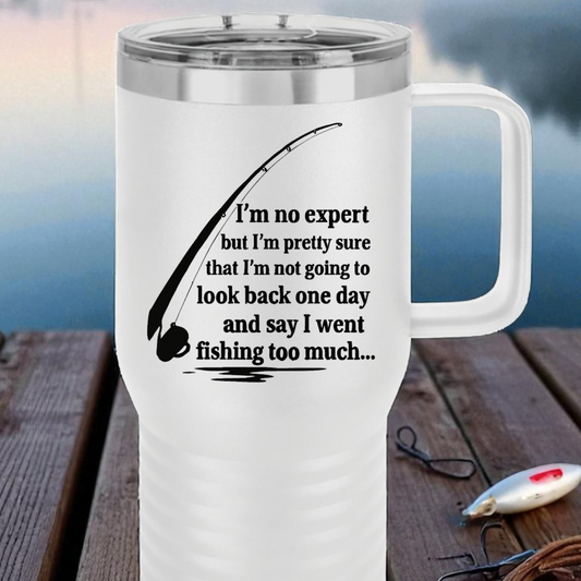 Fishing Travel Mug - 20oz, Outdoor Coffee Cup, Fisherman Gift, Portable Insulated Mug, Adventure Travel Tumbler Fishing is Life